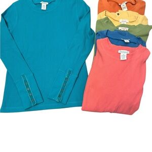 Lot of 6 Sundance ribbed crew neck tops 6 colors size Medium